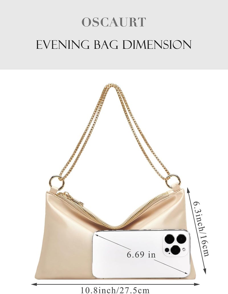 oscaurt Women's Evening Handbag Satin Shoulder Bag Purse for Prom Engagement Cocktail Party Wedding - Image 4
